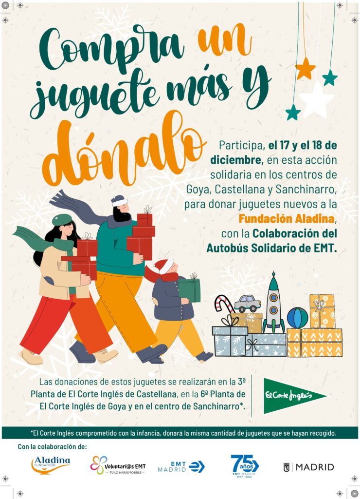 El Corte Inglés y EMT Organizan Donación de Juguetes para Fundación Aladina