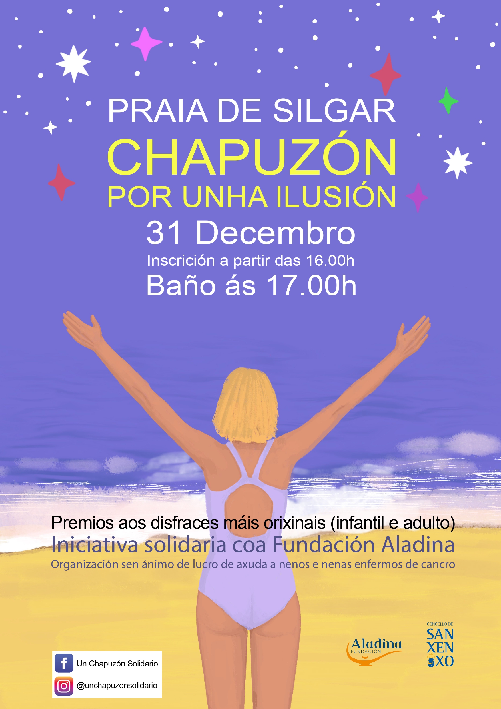Un chapuzón solidario a favor de Aladina para cerrar el año con ilusión